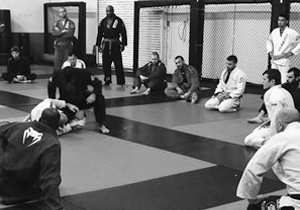 students watching Martial Arts instruction